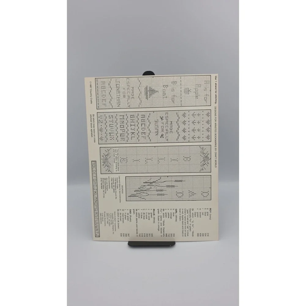 More Bookmarks For Special People, 1987, Leaflet #114, Cross Stitch Pattern